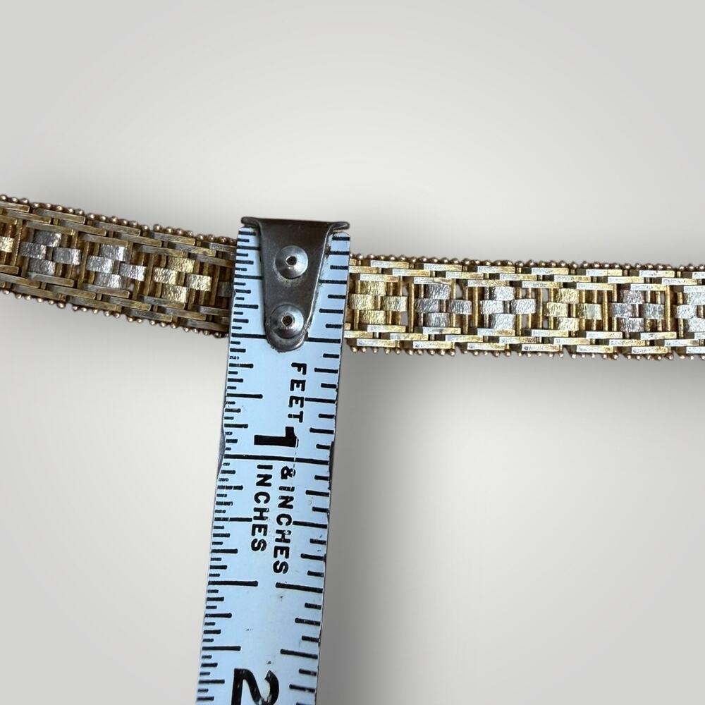 Milor Sterling Silver Gold Wash Patterned Bracelet Vintage sz 7,5 - Picture 11 of 11